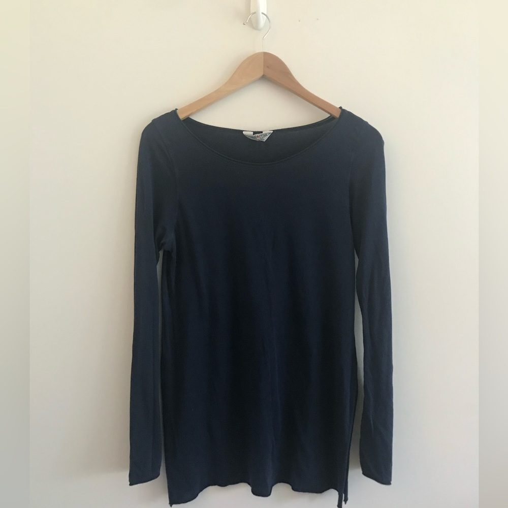 Hard Tail Forever Long Sleeve Navy Shirt with Flared Sleeves M